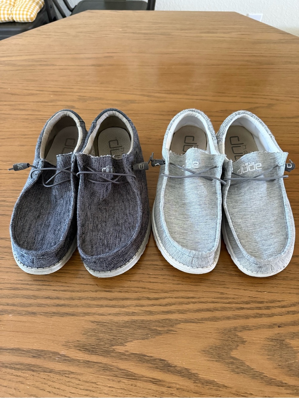 Bundle Lot Set of 2 Hey Dude Wally Charcoal Light Gray Slip-On Shoes Men’s Sz 12